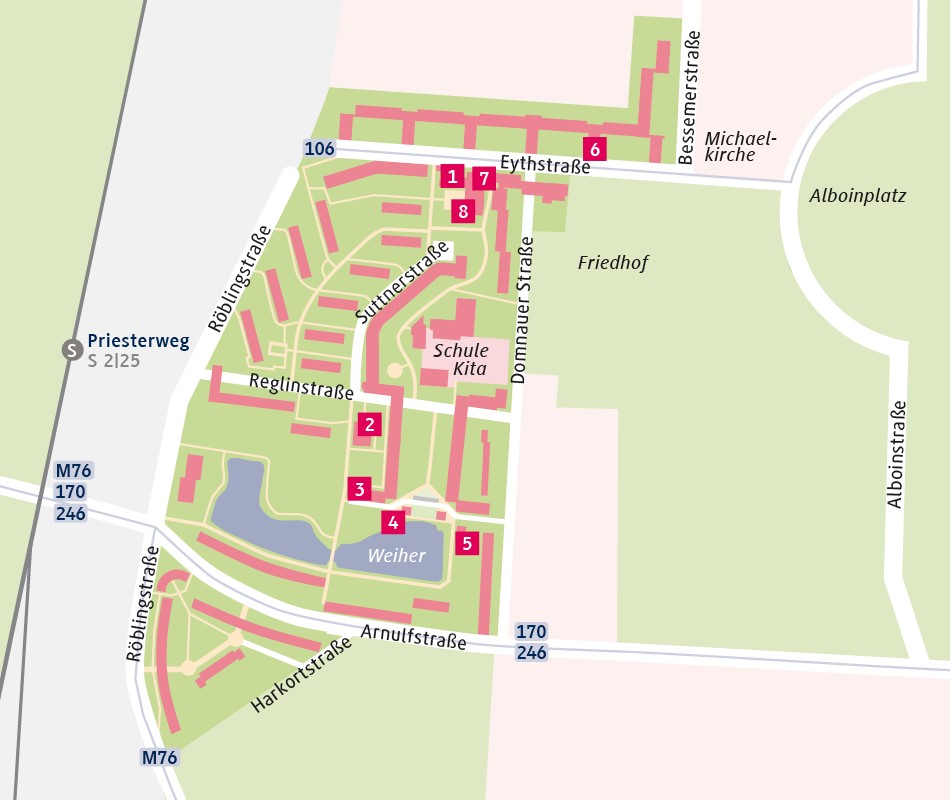 Detail Standorte Karte Lindenhof